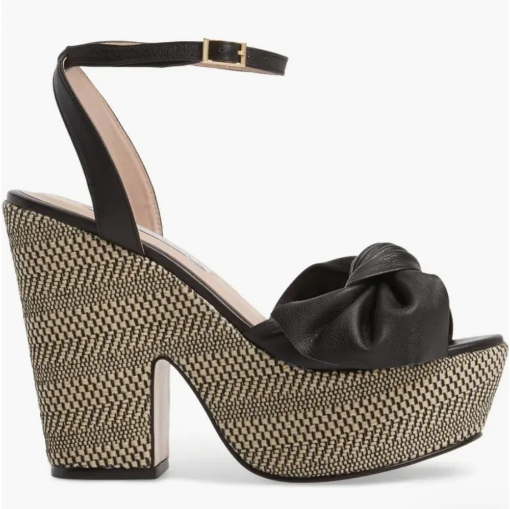 James Chan retro bow platform sandals